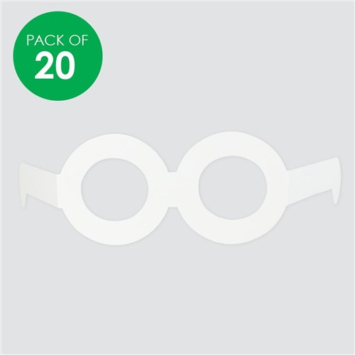 Cardboard Glasses - White - Pack of 20