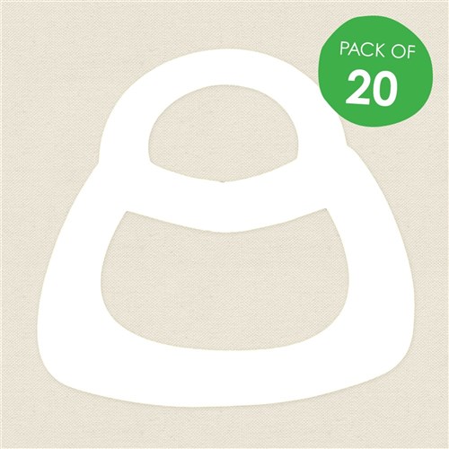 Cardboard Handbag Photo Frames  - White - Pack of 20