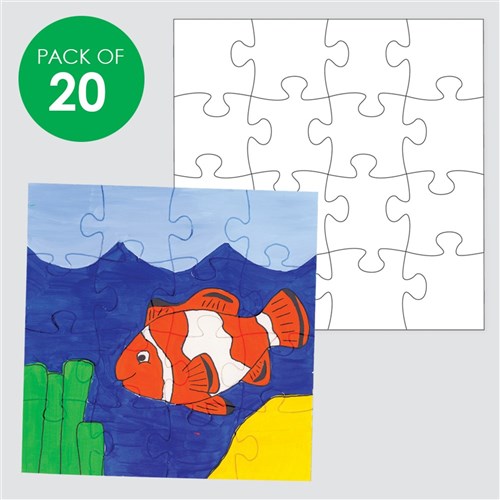 Cardboard Jigdraws - White - Pack of 20