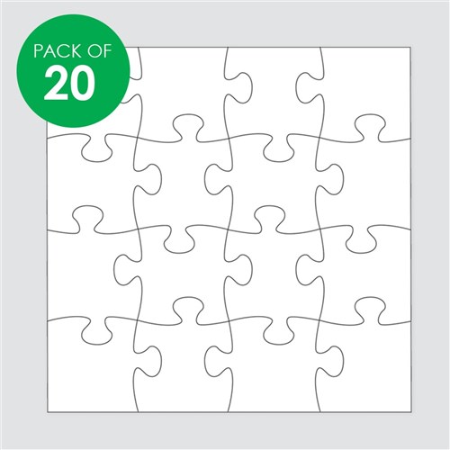 Cardboard Jigdraws - White - Pack of 20