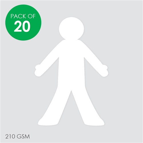 Cardboard Dolls - White - Pack of 20