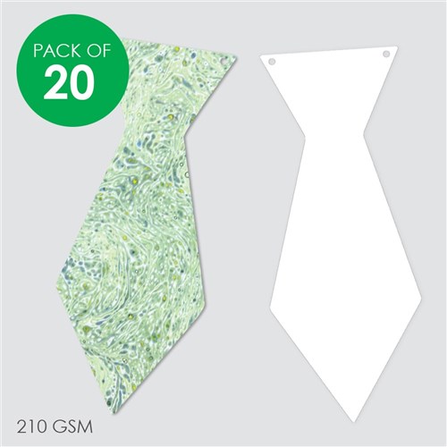 Cardboard Ties - White - Pack of 20