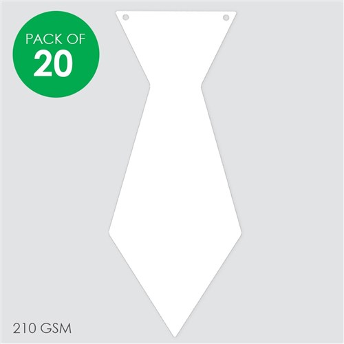 Cardboard Ties - White - Pack of 20