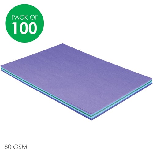 Coloured Paper - Cool Colours - Pack of 100