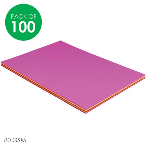 Coloured Paper - Hot Colours - Pack of 100