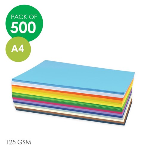 Rainbow Cover Paper Assorted - A4 - Pack of 500