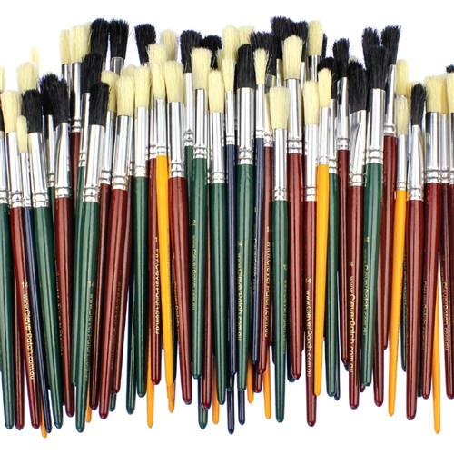 CleverPatch Round Paint Brushes - Assorted - Pack of 100