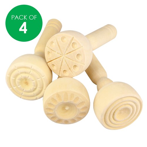 Dough Stampers - Wooden - Pack of 4