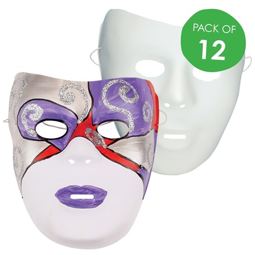 Face Masks - White - Pack of 12