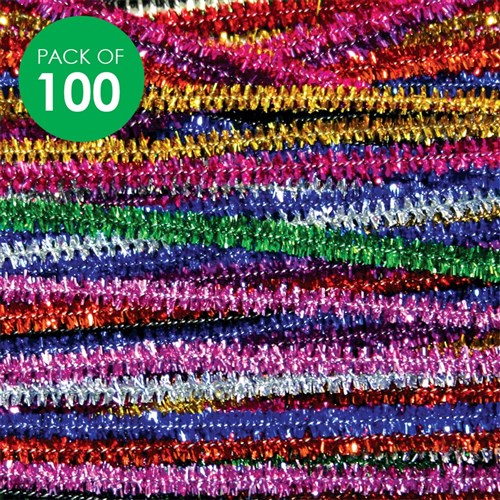 Chenille Stems - Tinsel - Pack of 100