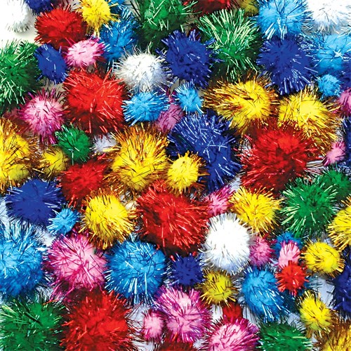 Pom Poms - Glitter - Pack of 100