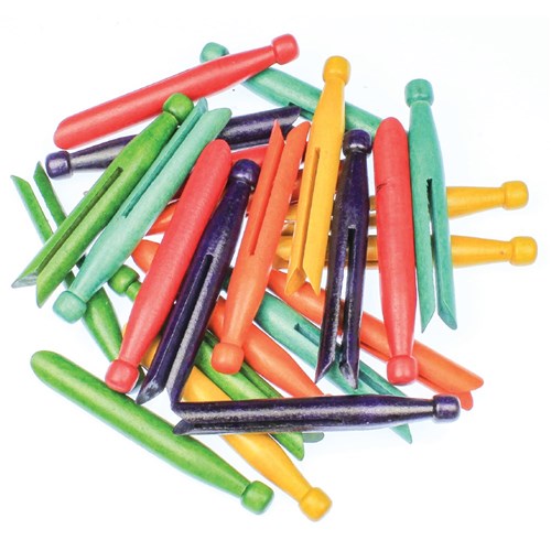 Dolly Pegs - Coloured - Pack of 24