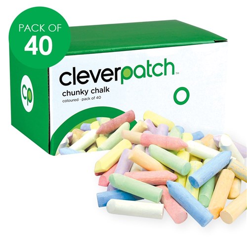 CleverPatch Chunky Chalk - Coloured - Pack of 40