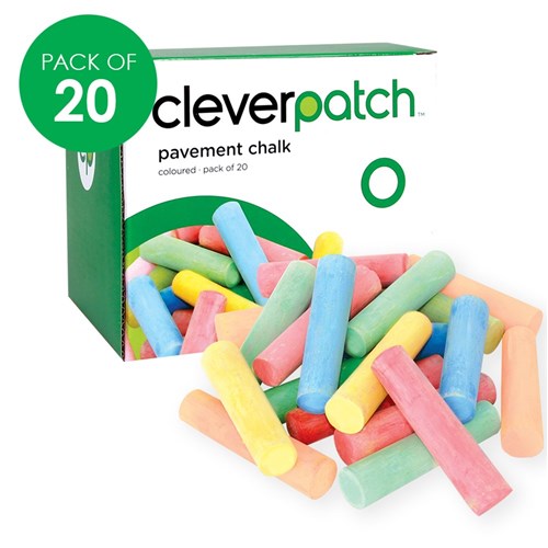 CleverPatch Pavement Chalk - Coloured - Pack of 20