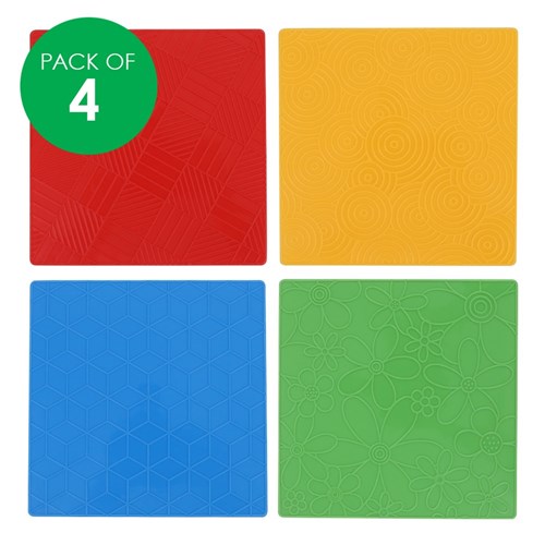 Pattern Rubbing & Embossing Plates - Pack of 4