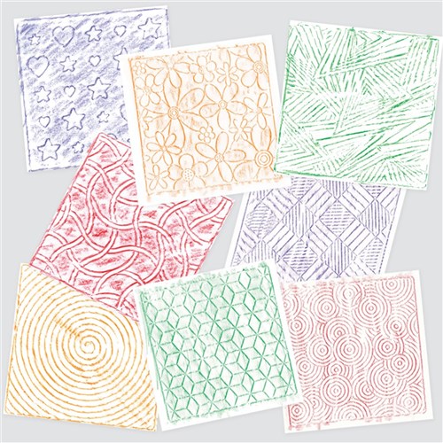 Pattern Rubbing & Embossing Plates - Pack of 4