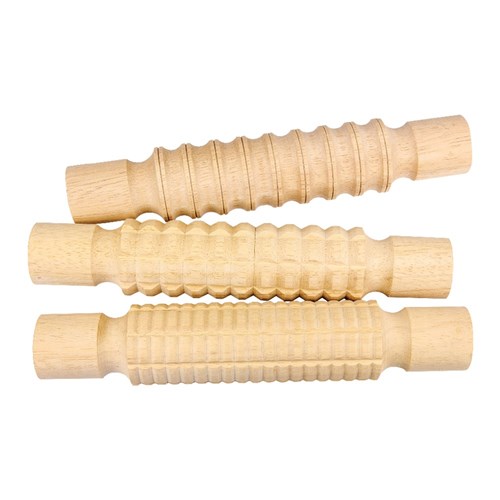 Designer Rolling Pins - Wooden  - Pack of 3