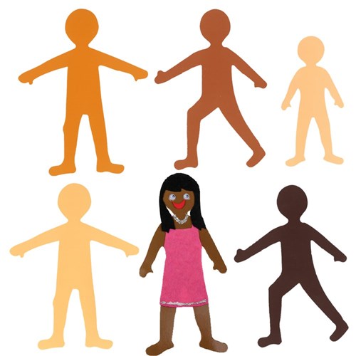 Cardboard Body Shapes - Coloured - Pack of 24