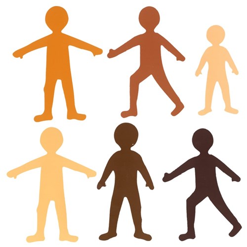 Cardboard Body Shapes - Coloured - Pack of 24