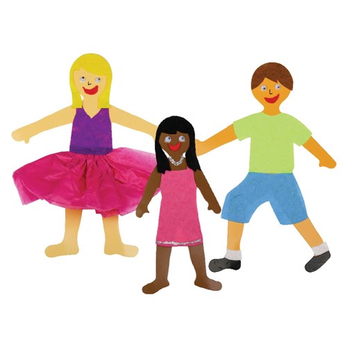 Cardboard Body Shapes - Coloured - Pack of 24