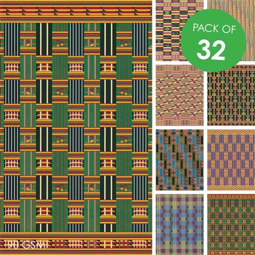 African Textile Craft Paper - Pack of 32