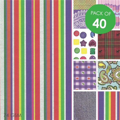 Fabric Craft Paper - Pack of 40 | Specialty Papers | CleverPatch - Art ...