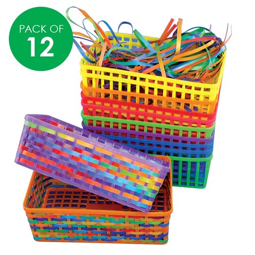 Weaving Baskets & Strips - Pack of 12