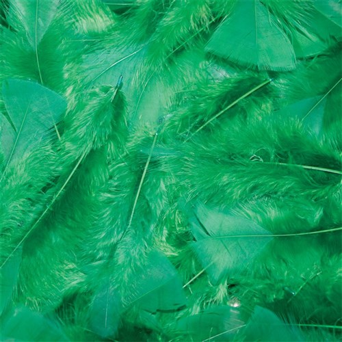 Turkey Feathers - Green - Pack of 150