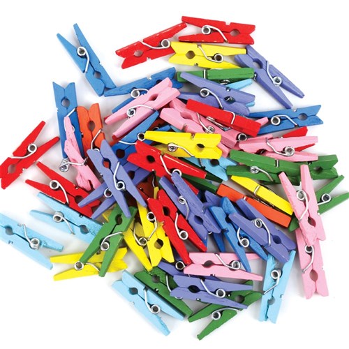 Tiny Pegs - Coloured - Pack of 60