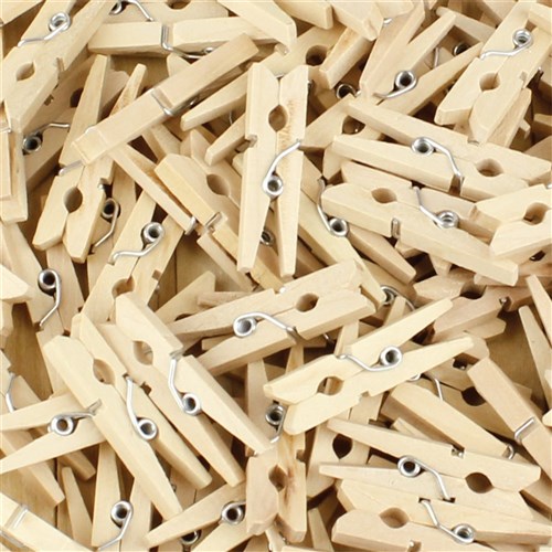 Tiny Pegs - Natural - Pack of 60