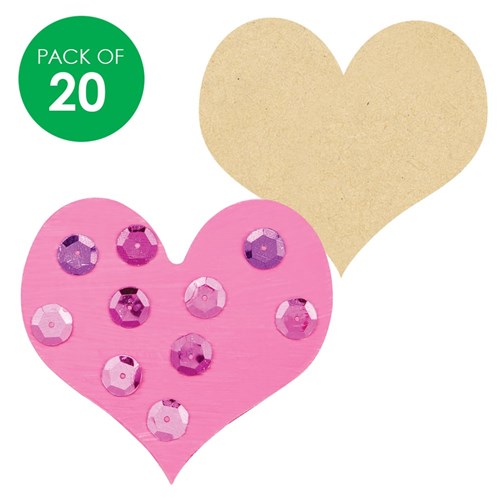 Wooden Heart Shapes - Pack of 20
