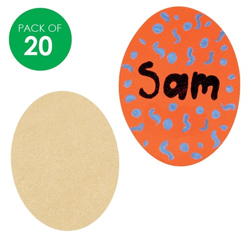 Wooden Oval Shapes - Pack of 20