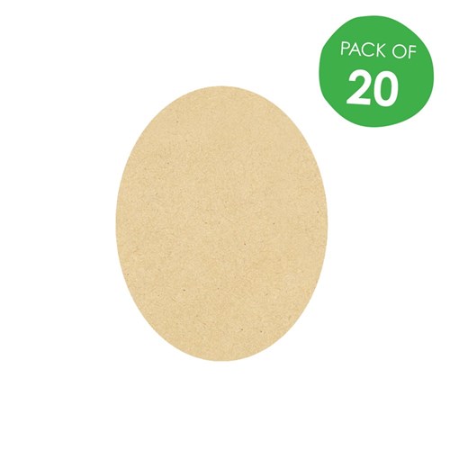 Wooden Oval Shapes - Pack of 20