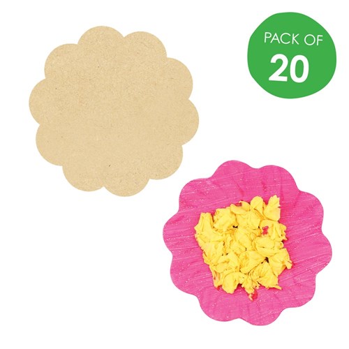 Wooden Flower Shapes - Pack of 20