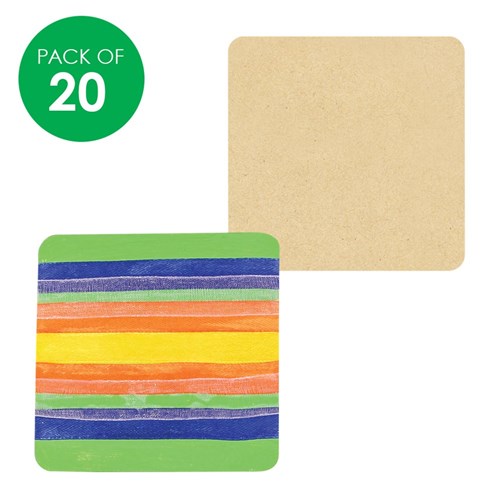 Wooden Square Shapes - Pack of 20