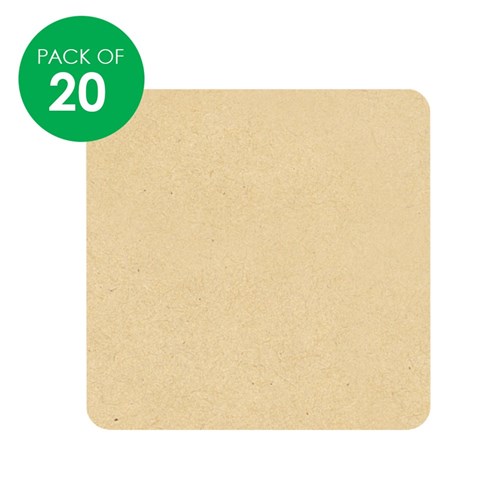 Wooden Square Shapes - Pack of 20