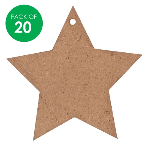 Wooden Star Shapes - Pack of 20