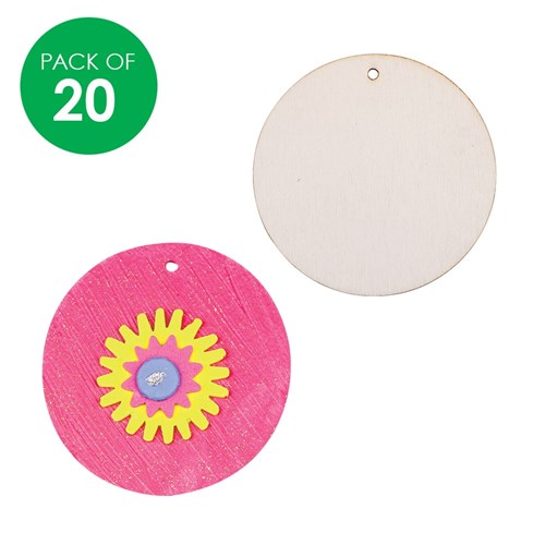 Wooden Circle Shapes - Pack of 20