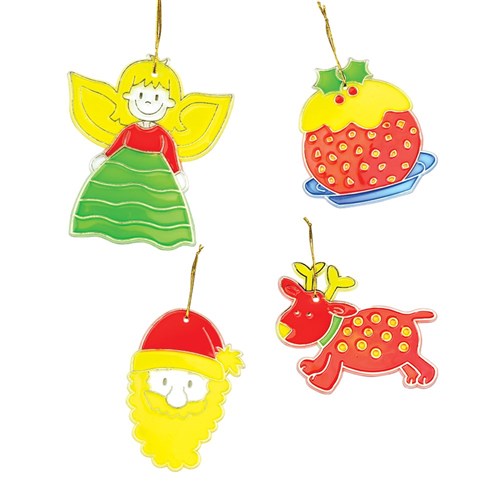 Christmas Suncatcher Ornaments - Pack of 24