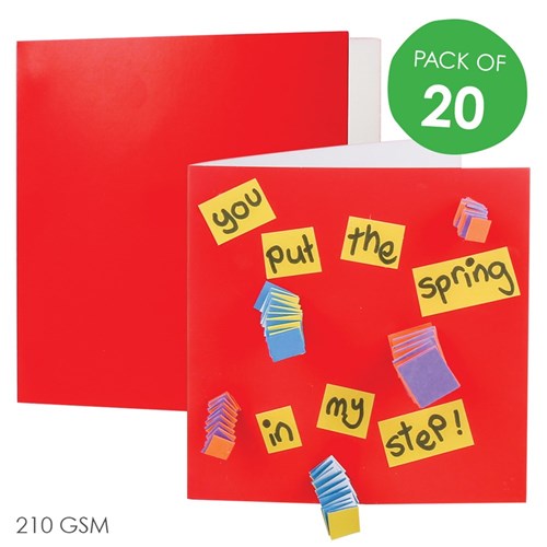 Square Cards - Red - Pack of 20 | Card Making | CleverPatch - Art ...