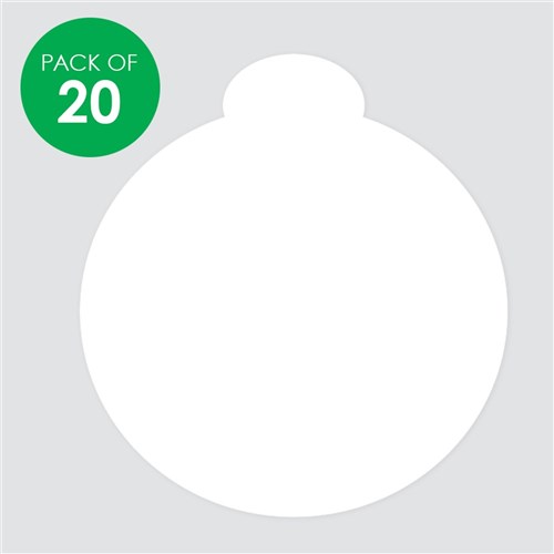 Cardboard Baubles - White - Pack of 20