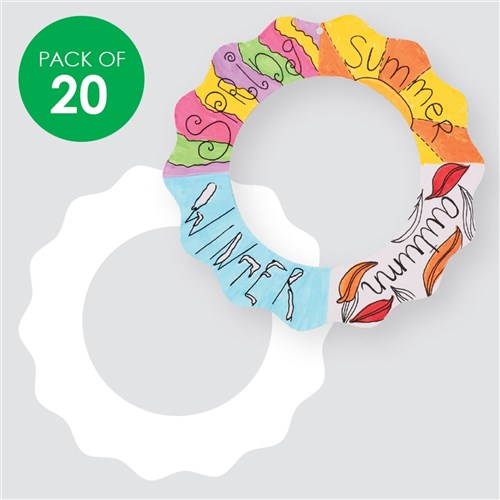 Cardboard Wreaths - White - Pack of 20