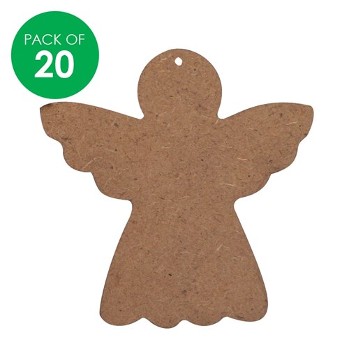 Wooden Angel Shapes - Pack of 20