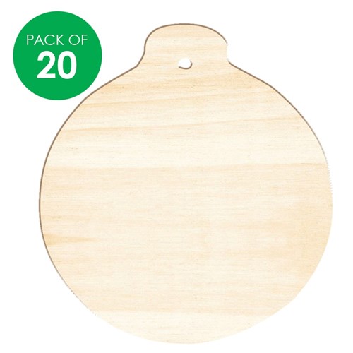 Wooden Bauble Shapes - Pack of 20