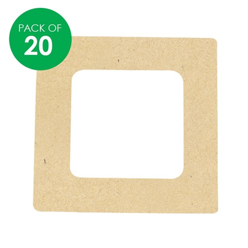 Wooden Square Frames - Pack of 20