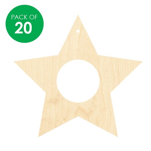 Wooden Star Frames - Pack of 20