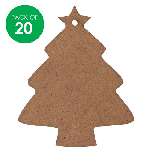 Wooden Christmas Tree Shapes - Pack of 20