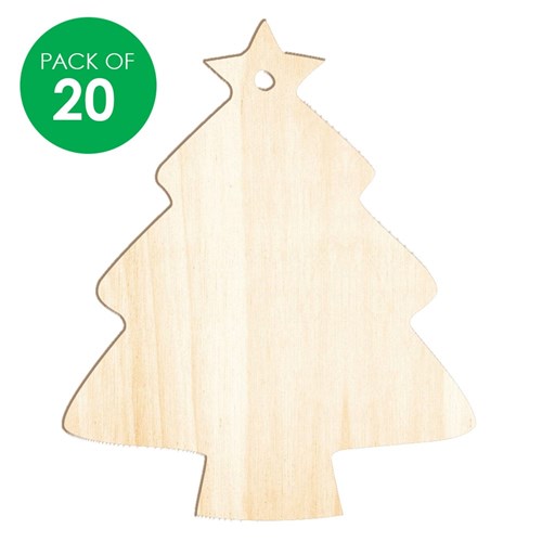 Wooden Christmas Tree Shapes - Pack of 20