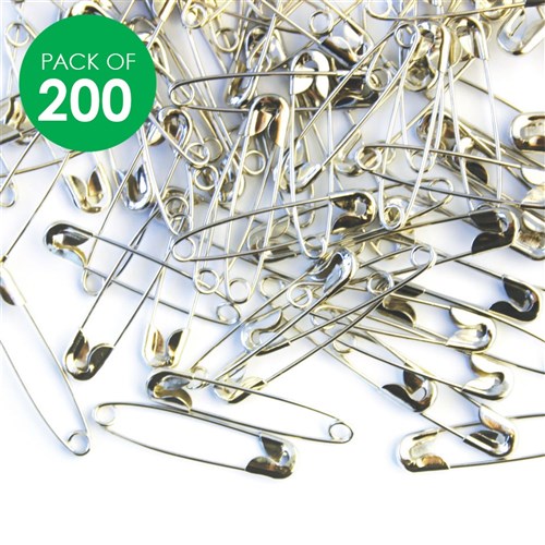 Safety Pins - Silver - Pack of 200