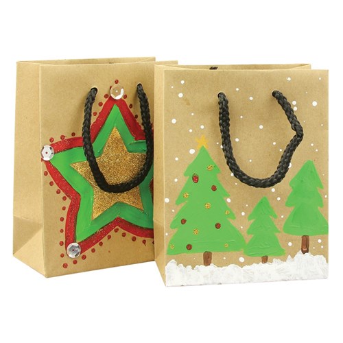 Small Paper Gift Bag - Brown - 11 x 6 x 14cm